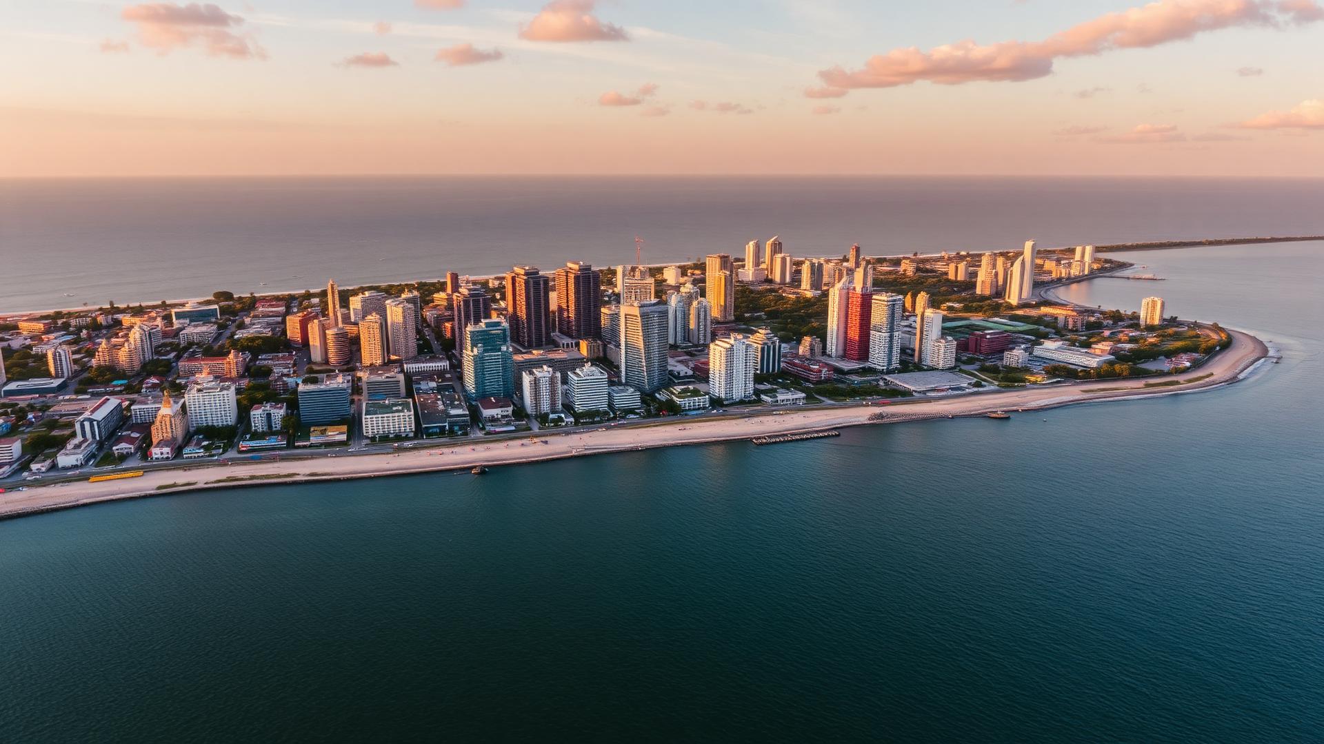 Vista aérea de Maputo, Moçambique